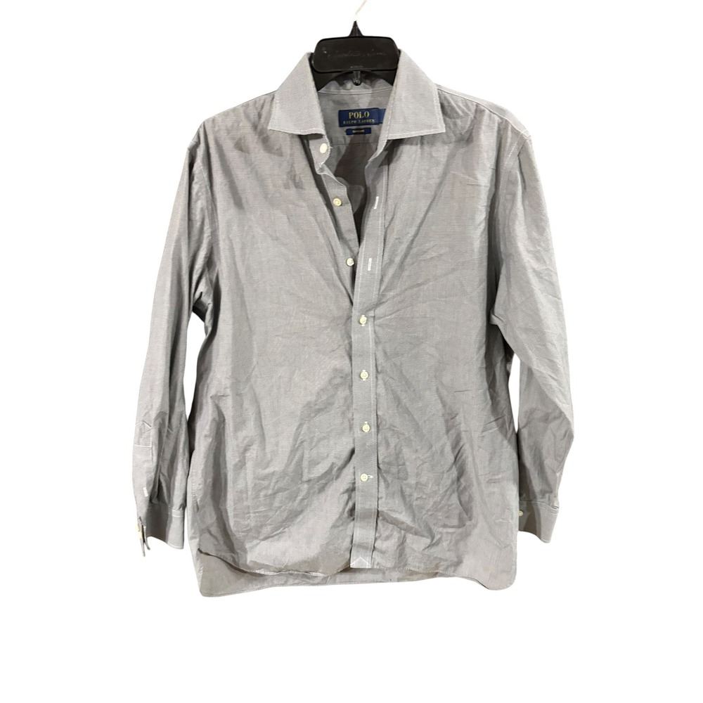 Polo Ralph Laurenβ Mens Easy Care Dress Shirt Grey White Micro Check 16 32/33